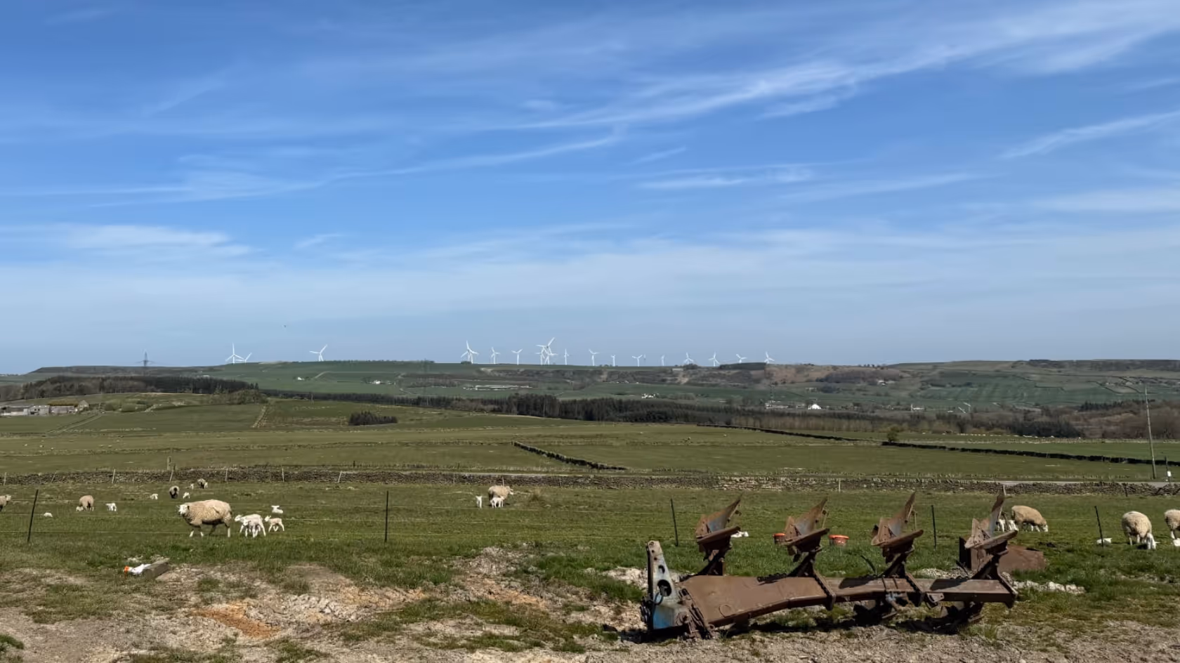 A outside view across farm fields